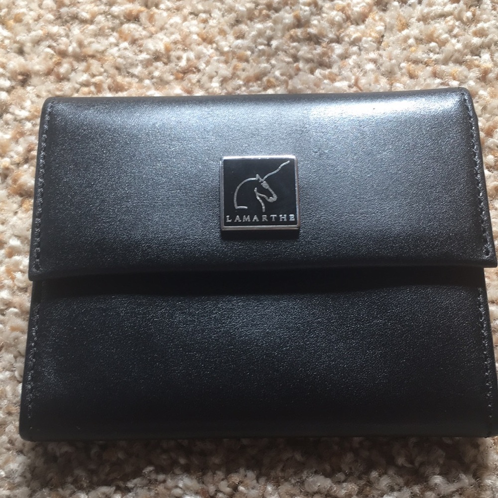 Lamarthe wallet in black.  Made in Italy.